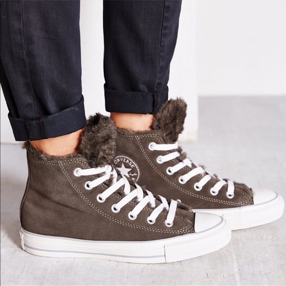 fur lined converse sneakers